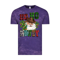 Cloud Purple ho ho howdy santa Vintage Tee - CowGirlArtShop