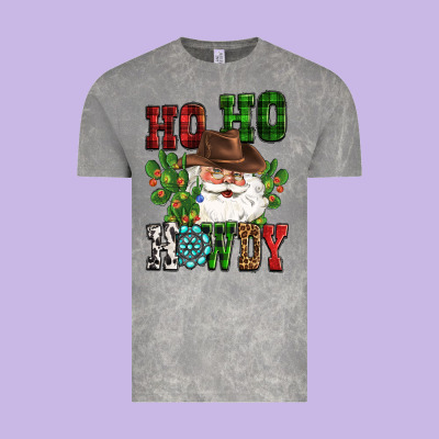 Ho Ho Howdy Santa Vintage Tee Designed By Cowgirlartshop