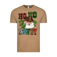 Vintage Coffee ho ho howdy santa Vintage Tee - CowGirlArtShop