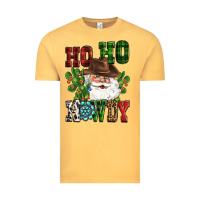 Vintage Mustard ho ho howdy santa Vintage Tee - CowGirlArtShop