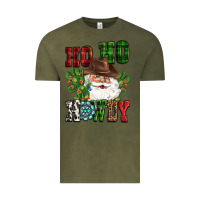 Vintage Olive ho ho howdy santa Vintage Tee - CowGirlArtShop