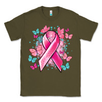 Army Green Breast Cancer ribbon Cancer Awareness Classic Tee - HowdyJamesFarm