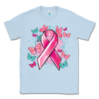 Dusty Blue Breast Cancer ribbon Cancer Awareness Classic Tee - HowdyJamesFarm