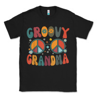 Black groovy grandma retro 70s peace sign design grandmother Classic Tee - longCreatives