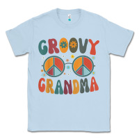 Dusty Blue groovy grandma retro 70s peace sign design grandmother Classic Tee - longCreatives