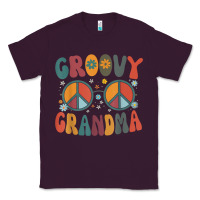 Plum groovy grandma retro 70s peace sign design grandmother Classic Tee - longCreatives