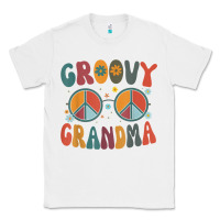 White groovy grandma retro 70s peace sign design grandmother Classic Tee - longCreatives