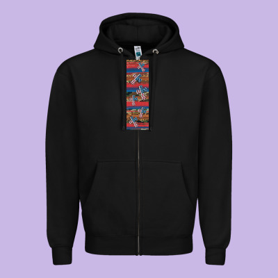 Usa Flag And Cross Penwraps Zipper Hoodie Designed By Artiststas