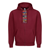 Burgundy usa flag and cross penwraps Zipper Hoodie - Artiststas