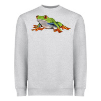 Heather Grey red eyed tree frog Heavyweight Sweatshirt - LillyAllenDesigns