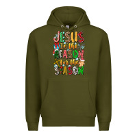 Army Green jesus is the reason for the season Premium Hoodie - CowhideDigitalArt