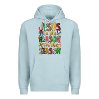 Blue Mist jesus is the reason for the season Premium Hoodie - CowhideDigitalArt