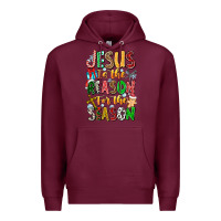 Burgundy jesus is the reason for the season Premium Hoodie - CowhideDigitalArt