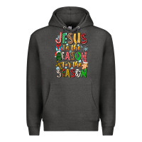 Charcoal Heather jesus is the reason for the season Premium Hoodie - CowhideDigitalArt