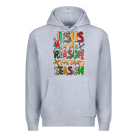 Heather Grey jesus is the reason for the season Premium Hoodie - CowhideDigitalArt