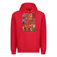 Red jesus is the reason for the season Premium Hoodie - CowhideDigitalArt