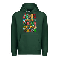 Sports Green jesus is the reason for the season Premium Hoodie - CowhideDigitalArt