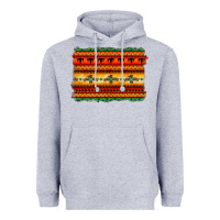 Heather Grey bullskull thunderbird aztec pattern warm colors Heavyweight Hoodie - BarkalooDesign