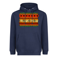 Navy bullskull thunderbird aztec pattern warm colors Heavyweight Hoodie - BarkalooDesign