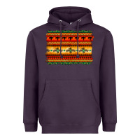 Plum bullskull thunderbird aztec pattern warm colors Heavyweight Hoodie - BarkalooDesign