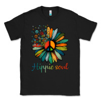 Black daisy peace sign hippie soul tshirt flower lovers gifts Classic Tee - longCreatives