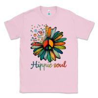 Bubblegum Pink daisy peace sign hippie soul tshirt flower lovers gifts Classic Tee - longCreatives