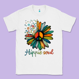 Daisy Peace Sign Hippie Soul Tshirt Flower Lovers Gifts Classic Tee Designed By Longcreatives