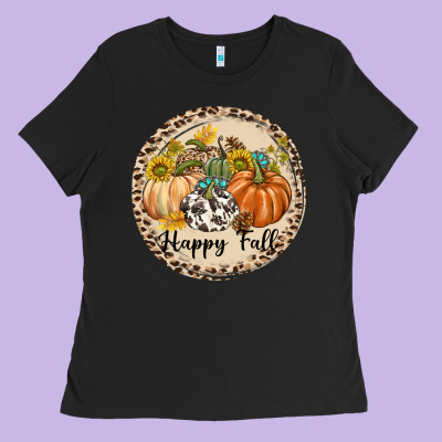 Happy Fall Ladies Tee Designed By Texasbilliewilder