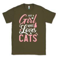 Army Green just a girl who loves cats cute cat lover gifts Classic Tee - longCreatives