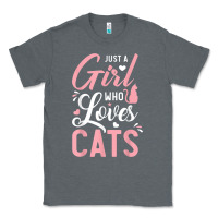 Charcoal Heather just a girl who loves cats cute cat lover gifts Classic Tee - longCreatives