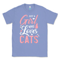 Colony Blue just a girl who loves cats cute cat lover gifts Classic Tee - longCreatives
