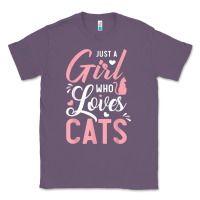 Lavender just a girl who loves cats cute cat lover gifts Classic Tee - longCreatives