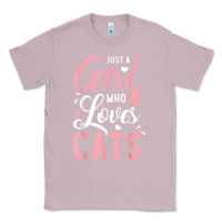 Lilac just a girl who loves cats cute cat lover gifts Classic Tee - longCreatives