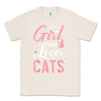Natural just a girl who loves cats cute cat lover gifts Classic Tee - longCreatives