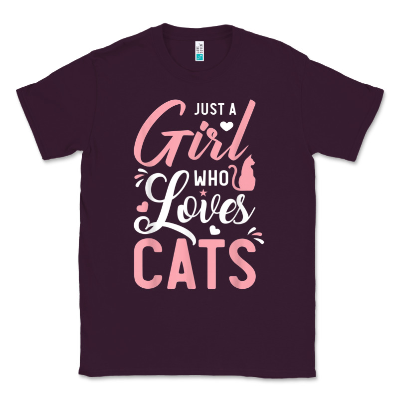 Just A Girl Who Loves Cats Cute Cat Lover Gifts Classic Tee by longCreatives | Teevron