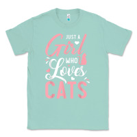 Seafoam just a girl who loves cats cute cat lover gifts Classic Tee - longCreatives