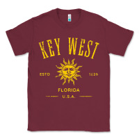 Burgundy key west florida vintage distressed style design souvenir Classic Tee - longCreatives