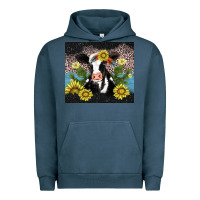 Pigment Midnight Navy cow cactus and sunflower Urban Hoodie - AdoDesignShop