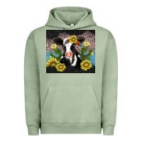 Pigment Oil Green cow cactus and sunflower Urban Hoodie - AdoDesignShop