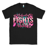 Black Nobody fights alone Cancer Awareness Classic Tee - HowdyJamesFarm