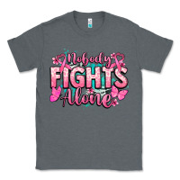 Charcoal Heather Nobody fights alone Cancer Awareness Classic Tee - HowdyJamesFarm