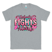 Heather Grey Nobody fights alone Cancer Awareness Classic Tee - HowdyJamesFarm