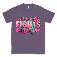 Lavender Nobody fights alone Cancer Awareness Classic Tee - HowdyJamesFarm