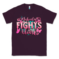 Plum Nobody fights alone Cancer Awareness Classic Tee - HowdyJamesFarm