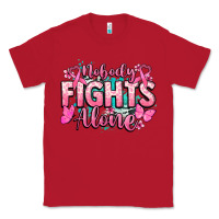 Red Nobody fights alone Cancer Awareness Classic Tee - HowdyJamesFarm