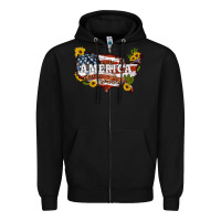Black usa map Zipper Hoodie - Artiststas