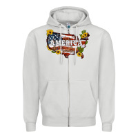 Dove Grey usa map Zipper Hoodie - Artiststas