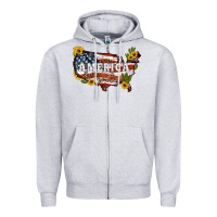 Heather Grey usa map Zipper Hoodie - Artiststas