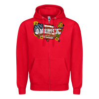 Red usa map Zipper Hoodie - Artiststas
