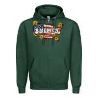 Sports Green usa map Zipper Hoodie - Artiststas